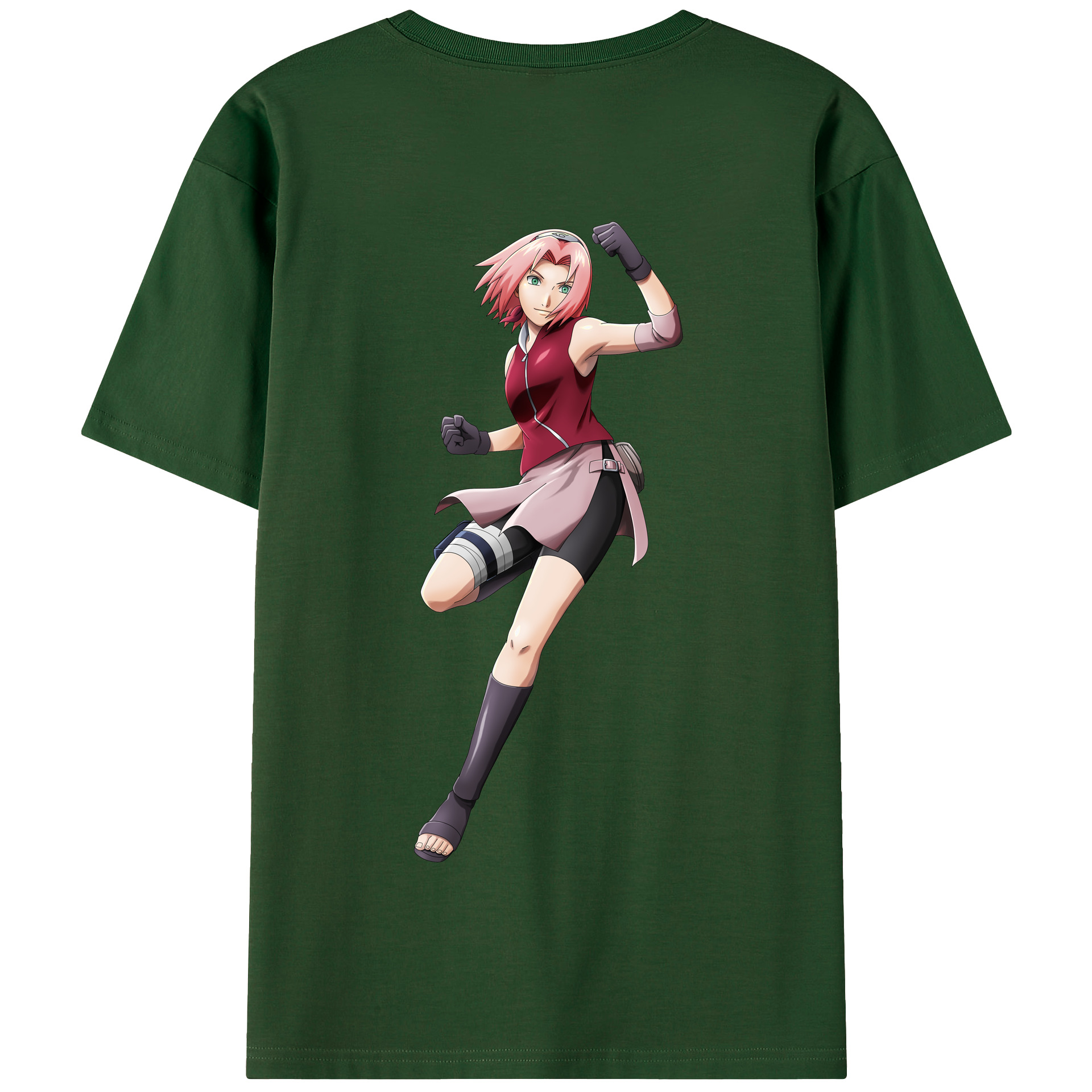 （画像用） NARUTO -ナルト- 春野サクラ Haruno Sakura 綿100％半袖Tシャツ（背面プリント）
